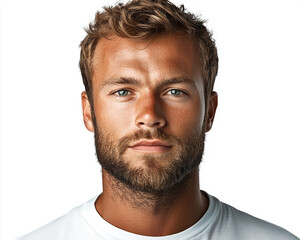 Obraz premium Man portrait on white background