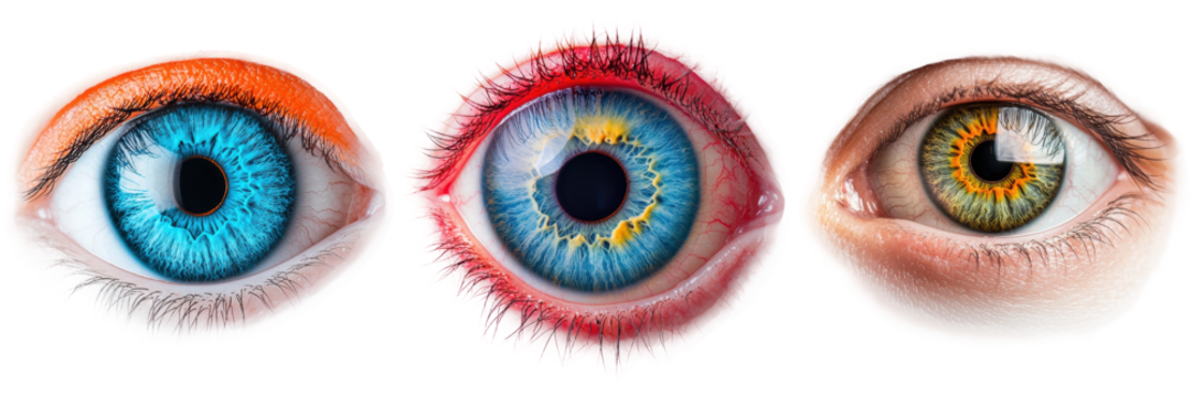 Close-up of Unique Human Eyes with Vibrant Colors and Textures