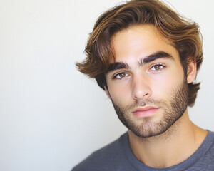 Fototapeta premium Man portrait on white background