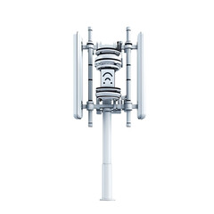 Modern telecommunications tower with antennas providing mobile network connectivity in urban landscape