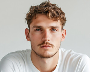 Fototapeta premium Man portrait on white background