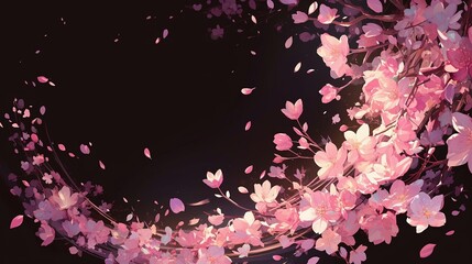 桜の花びらの円2