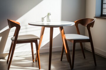 Sunlit Minimalist Dining Set With Modern Chairs