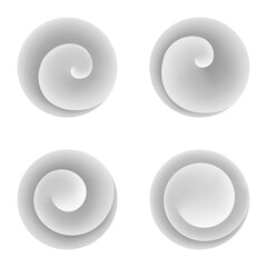 Set of Abstract Geometric Symbols. Spiral Designs.
