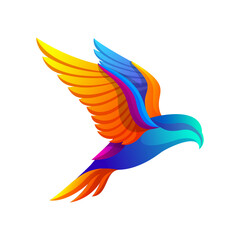 A colorful bird illustration is the focus. It's used as an upload file thumbnail within the Adobe Stock website