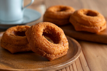 Donut on a Wooden Table