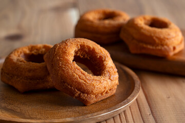 Donut on a Wooden Table