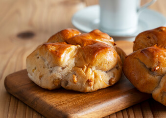 Walnut Bread on a Wooden Table