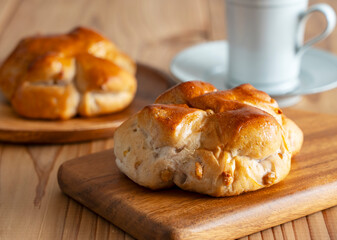 Walnut Bread on a Wooden Table