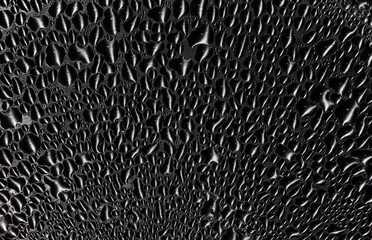 Water drops on the metal background.