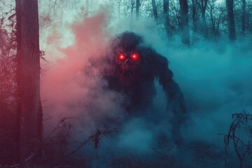 Forest Creature Lurks in Smoky Enigmatic Woods