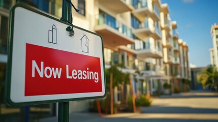 Obraz premium Apartments For Lease: Modern Residential Complex Now Leasing Units