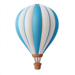Obraz premium hot air balloon, 3d style imitation, cartoon icon, white background
