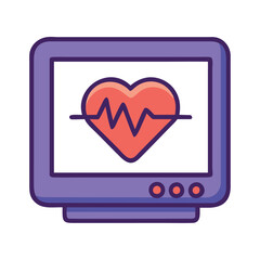 Running heart rate monitor icon