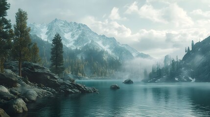 A blue sky with clouds over a mountain range