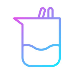 Gradient Scientific Beaker Minimalist Illustration