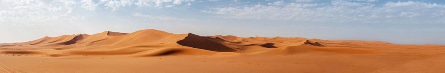 Fototapeta premium Panoramic photo of the desert dunes in Saudi Arabia