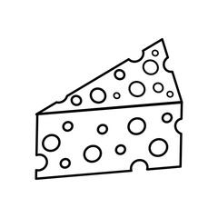 Cheese illustration simple sketch used for coloring activities design projects icon creation and educational materials