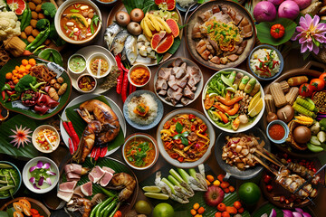 A Colorful Display of Regional Culinary Traditions: From Spicy Dishes to Seafood and Fresh Produce