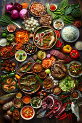 A Colorful Display of Regional Culinary Traditions: From Spicy Dishes to Seafood and Fresh Produce