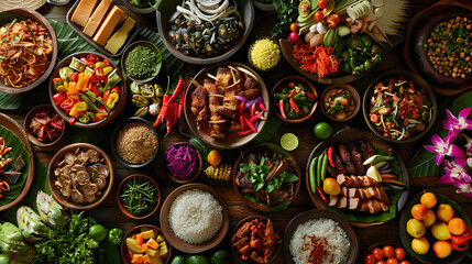 A Colorful Display of Regional Culinary Traditions: From Spicy Dishes to Seafood and Fresh Produce