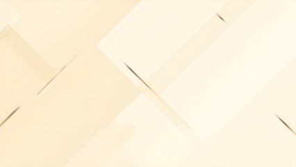 Modern minimalist abstract background with layered geometric rectangles and metallic lines in soft beige and cream tones. Elegant, stylish, and sophisticated design with depth, blank space, copy space