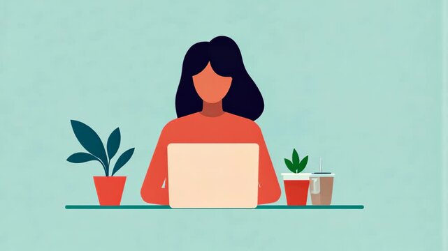 Professional Attending Online Webinar Taking Notes at Desk with Laptop and Plant in Modern Workspace for Digital Learning and Remote Work Inspiration