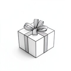 Fototapeta premium Gift box for celebrations shown in 3D glyph design, minimalist on white background.