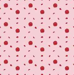 Seamless Pink Rose Pattern EPS Vector