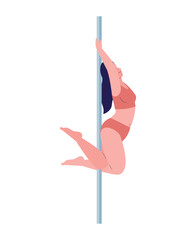 Artistic pole dance pose