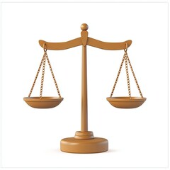scales of justice, 3d style imitation, cartoon icon, white background