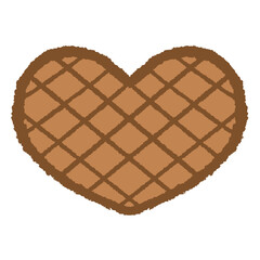 Waffle Heart Japanese Style Illustration