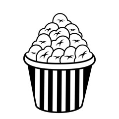 Popcorn Line Icon Vector, Perfect for Icons, Illustrations, and Coloring Pages