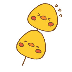 Grilled Duckling Skewers Japanese Style Illustration