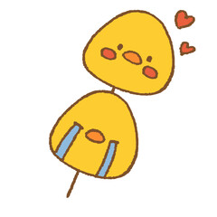 Grilled Chick Skewers Japanese Style Illustration