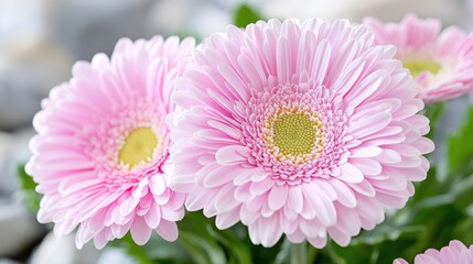 Close-up of Pink Gerbera Flowers