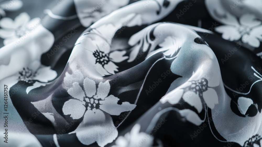 Leinwandbilder close up view of intricate floral patterned fabric with blank space for creative designs and text pl