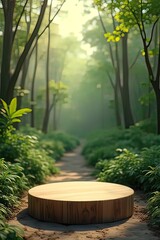 Obraz premium Wooden Platform in Tropical Forest