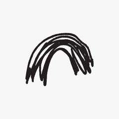 Abstract black arch brushstroke illustration vector