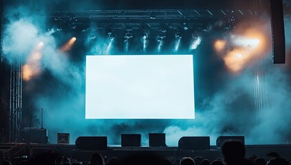 Empty stage screen at concert