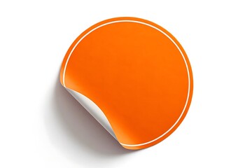 Blank Orange Circle Sticker, Adhesive Label Mockup