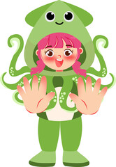 Illustration of Children Characters Wearing Sea Animal Costumes