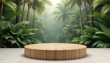 Wooden Platform in Tropical Forest