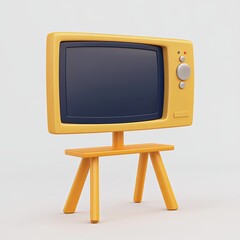TV stand, 3d style imitation, cartoon icon, white background