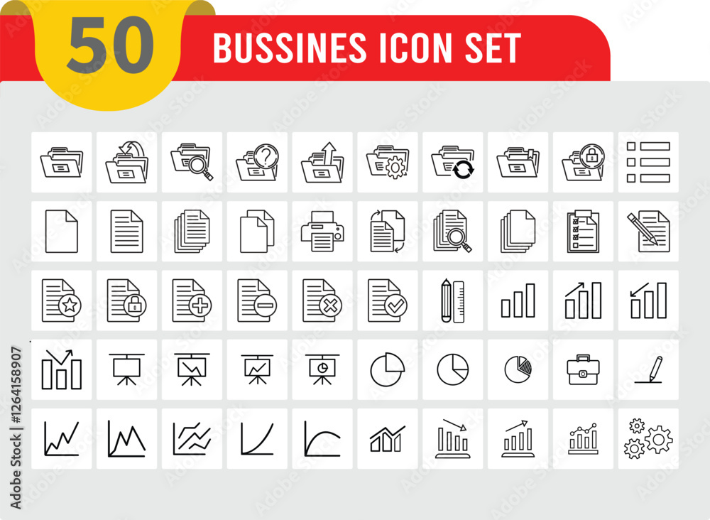 Fototapete business line icons collection. editable stroke line vectors. small user interface line icon symbols