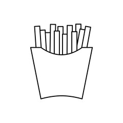 French Fries Icon. Vector Linear Illustration of French Fries. French Fries Symbol. French Fries Vector Icon in line style design.