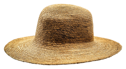 Stylish straw hat outdoor fashion event summer vibes landscape isolated on transparent background