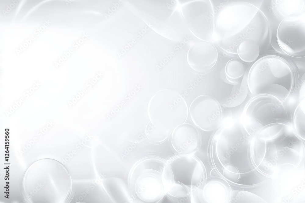 Sticker soft abstract background with glowing bubbles and smooth curves