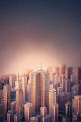 Big city skyline concept illustration with copy space