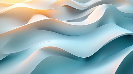 Fototapeta premium Serene abstract waves in soft blue and white tones, evoking calmness and tranquility